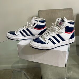 Adidas Woman High-Top Sneakers - White and Blue